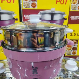 পিংক কালার Runbaisen 4.5 Liter Cooking Pot (১ টি মাজুনি + ১ টি কাঠের চামচ ফ্রি)